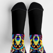 Schwarzer Hintergrund des gemalten deutschen Schäf Socken (Oben)