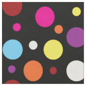 Schwarzer Hintergrund farbenfrohe Polka Dots Muste Stoff (Nahaufnahme)