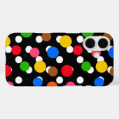 Schwarzer Hintergrund farbenfrohe Polka Punkte Case-Mate iPhone Hülle (Rückseite (Horizontal))