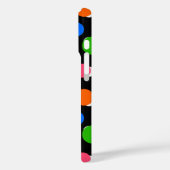 Schwarzer Hintergrund farbenfrohe Polka Punkte Case-Mate iPhone Hülle (Rückseite / Links)