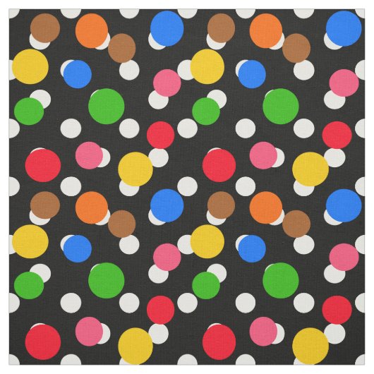 Schwarzer Hintergrund farbenfrohe Polka-Punkte-Des Stoff (Muster)