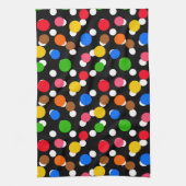 Schwarzer Hintergrund farbenfrohe Polka Punkte Geschirrtuch (Vertikal)