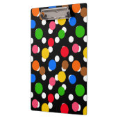 Schwarzer Hintergrund farbenfrohe Polka Punkte Klemmbrett (Links)