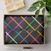 Schwarzer Hintergrund Farbvolles Windows-Kariertes Seidenpapier (Geschenk)