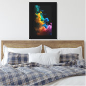 Schwarzer Hintergrund Gestrickte Canvas Print" Leinwanddruck (Insitu (Schlafzimmer))