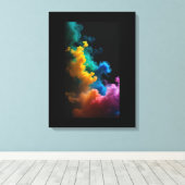 Schwarzer Hintergrund Gestrickte Canvas Print" Leinwanddruck (Insitu (Holzboden))