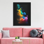 Schwarzer Hintergrund Gestrickte Canvas Print" Leinwanddruck (Insitu (Wohnzimmer))
