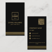 Schwarzer Hintergrund Gold Streifen Visitenkarte (Vorne/Hinten)
