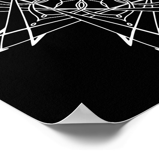 Schwarzer Hintergrund Großes Mandala Aduloring Poster (Ecke)