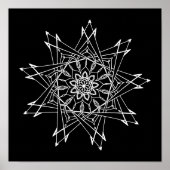 Schwarzer Hintergrund Großes Mandala Aduloring Poster (Vorne)