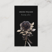 Schwarzer Hintergrund in Gold und Schwarz-Rose Visitenkarte (Vorderseite)