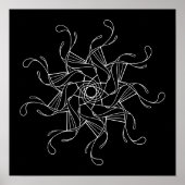 Schwarzer Hintergrund Mandala Große Erwachsenenfär Poster (Vorne)