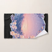 Schwarzer Hintergrund mit Bergsicht Badhandtuch Set (Handtuch)