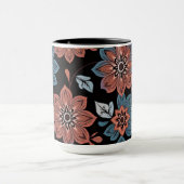 Schwarzer Hintergrund mit Blume Tasse (Zentrum)