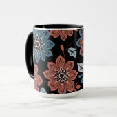 Schwarzer Hintergrund mit Blume Tasse (Vorderseite Links)