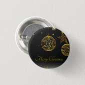 Schwarzer Hintergrund mit goldenen Ballen und Ster Button (Vorne & Hinten)