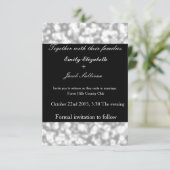 Schwarzer Hintergrund mit Imitate Glamour Silver Save The Date (Stehend Vorderseite)
