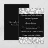 Schwarzer Hintergrund mit Imitate Glamour Silver Save The Date (Vorne/Hinten)