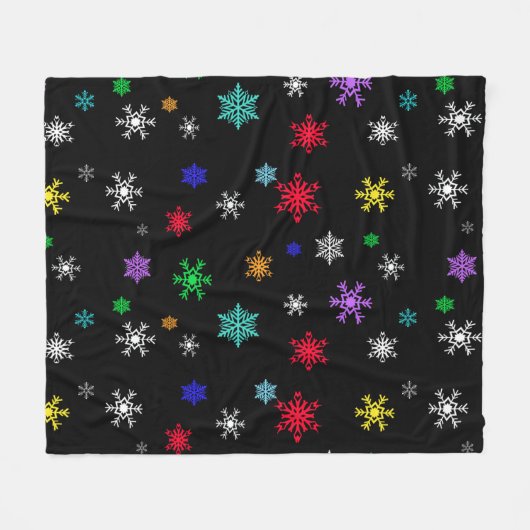 Schwarzer Hintergrund mit leuchtend hübschem Schne Fleecedecke (Vorderseite (Horizontal))