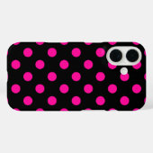 Schwarzer Hintergrund mit rosa Tupfen Case-Mate iPhone Hülle (Rückseite (Horizontal))