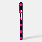 Schwarzer Hintergrund mit rosa Tupfen Case-Mate iPhone Hülle (Rückseite / Links)