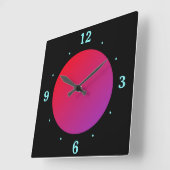 Schwarzer Hintergrund mit roter/rosa Moon> Wanduhr (Winkel)