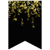 Schwarzer Hintergrund mit sterngoldenem Happy New  Wimpelkette (Erste Fahne)