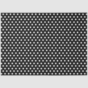 Schwarzer Hintergrund mit weißen Polka-Punkten Seidenpapier