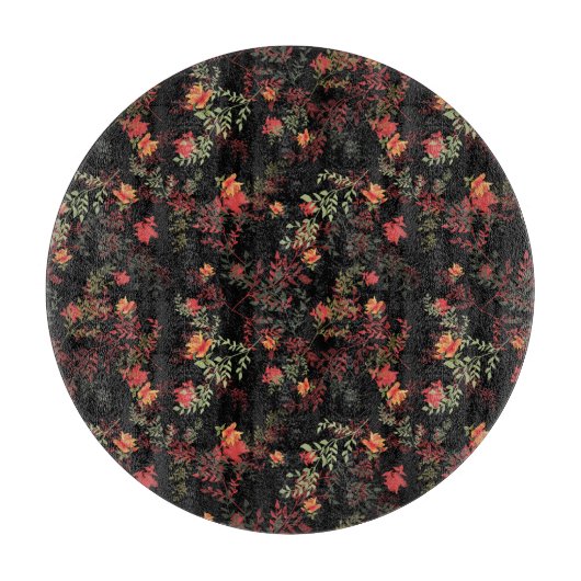 Schwarzer Hintergrund - Nahtloses Muster Schneidebrett (Vorderseite)