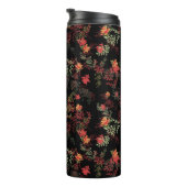 Schwarzer Hintergrund - Nahtloses Muster Thermosbecher (Nach rechts gedreht)