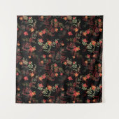 Schwarzer Hintergrund - Nahtloses Muster Wandteppich (Vorderseite (Horizontal))