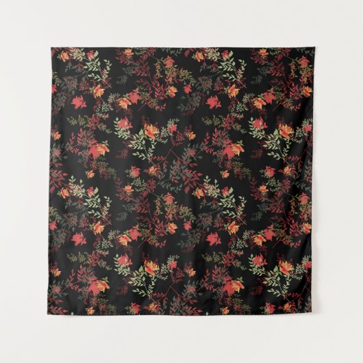 Schwarzer Hintergrund - Nahtloses Muster Wandteppich (Vorderseite (Horizontal))