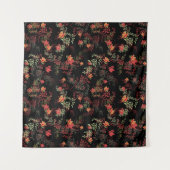 Schwarzer Hintergrund - Nahtloses Muster Wandteppich (Vorderseite)