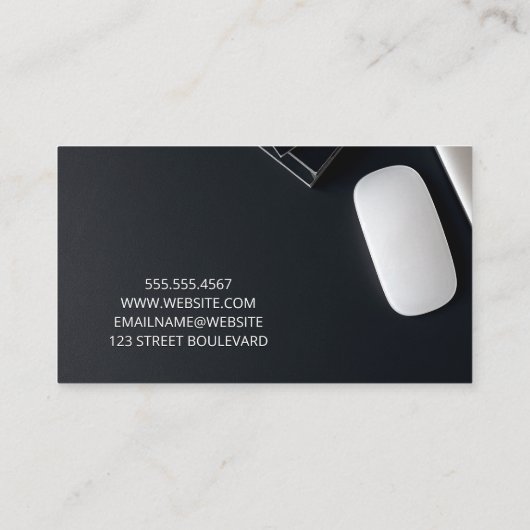 Schwarzer Hintergrund | Office Space Electronics Visitenkarte (Rückseite)