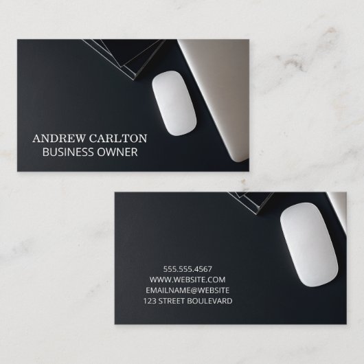 Schwarzer Hintergrund | Office Space Electronics Visitenkarte (Vorne/Hinten)