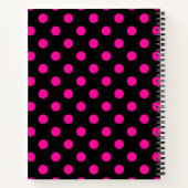 Schwarzer Hintergrund Pink Polka Dots Notizblock (Rückseite)