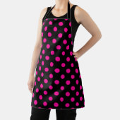 Schwarzer Hintergrund Pink Polka Dots Schürze (InSitu)