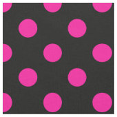 Schwarzer Hintergrund Pink Polka Dots Stoff (Nahaufnahme)