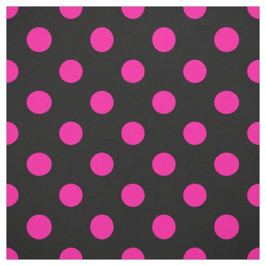 Schwarzer Hintergrund Pink Polka Dots Stoff (Muster)