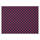 Schwarzer Hintergrund Pink Polka Dots Tischdecke (Vorderseite (Horizontal))