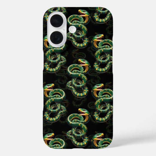 Schwarzer Hintergrund Schlange Muster Design Case-Mate iPhone Hülle (Rückseite)