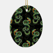 Schwarzer Hintergrund Schlange Muster Design Keramik Ornament (Rechts)
