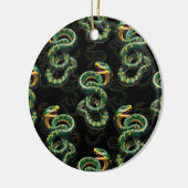 Schwarzer Hintergrund Schlange Muster Design Keramik Ornament (Links)