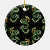Schwarzer Hintergrund Schlange Muster Design Keramik Ornament (Hinten)