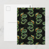 Schwarzer Hintergrund Schlange Muster Design Postkarte (Vorne/Hinten)