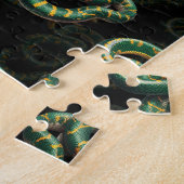 Schwarzer Hintergrund Schlange Muster Design Puzzle (Seite)