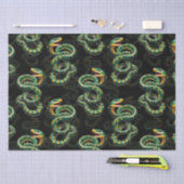 Schwarzer Hintergrund Schlange Muster Design Seidenpapier (Handwerk)