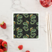 Schwarzer Hintergrund Schlange Muster Design Serviette (Beispiel)