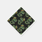 Schwarzer Hintergrund Schlange Muster Design Serviette (Ecke)