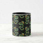 Schwarzer Hintergrund Schlange Muster Design Tasse (Zentrum)